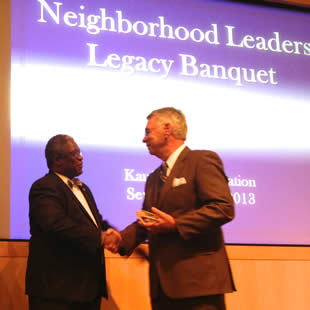 Mayor James and Curt Watkins.